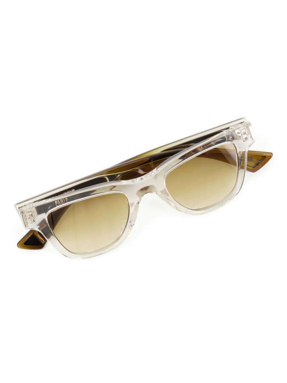 Saint Laurent Eyewear Zonnebril met doorzichtig montuur Beige