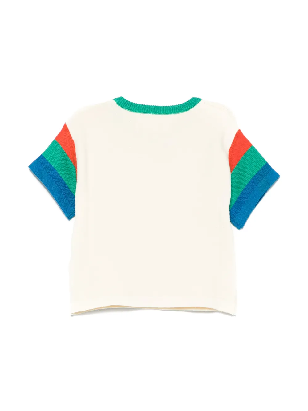 Bobo Choses T-shirt met colourblocking - Beige