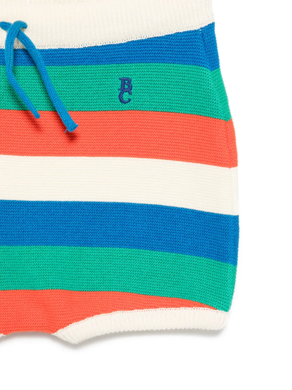 Bobo Choses Gestreepte gebreide shorts Wit