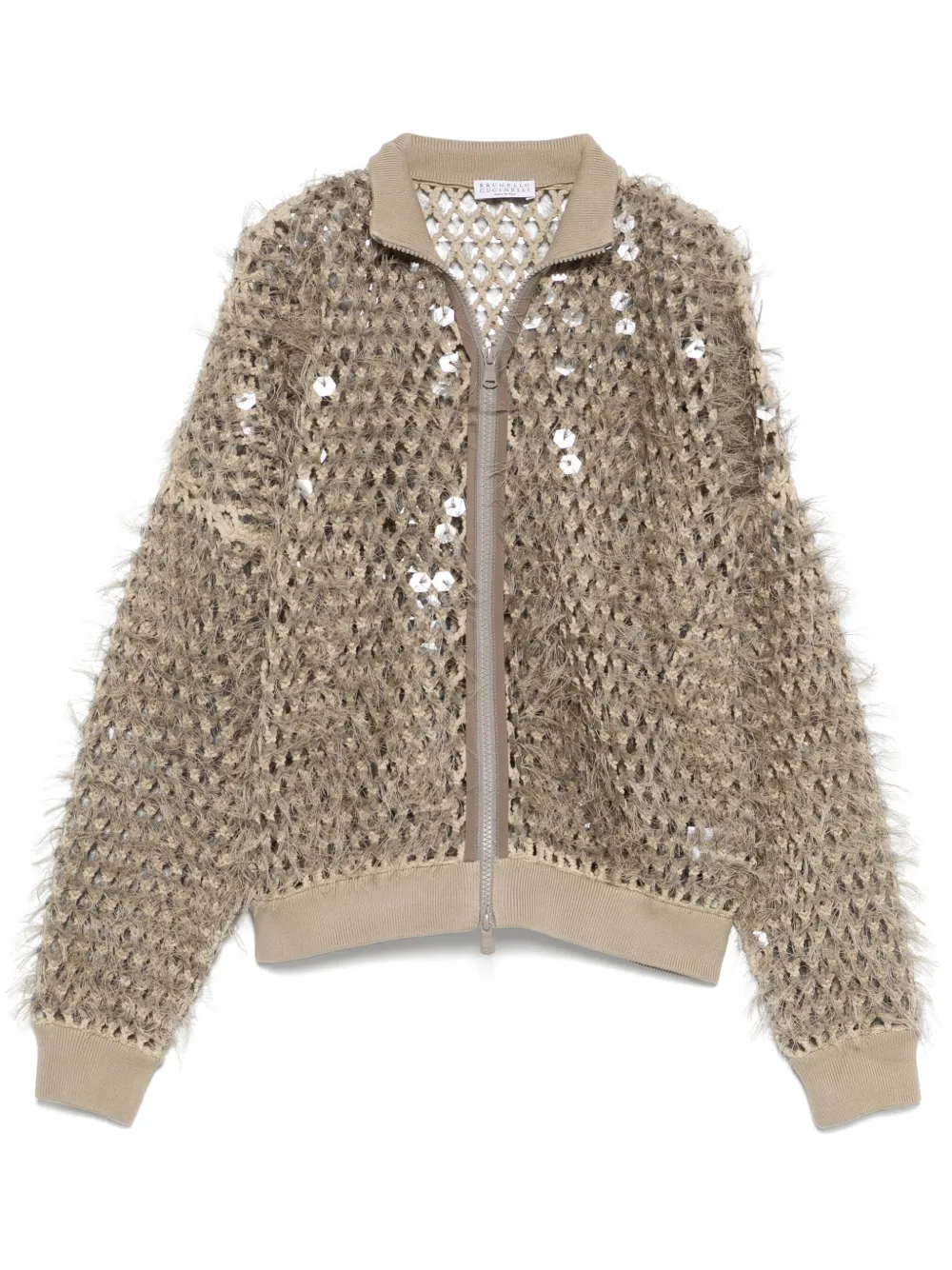 Brunello Cucinelli Opengewerkt jack Beige