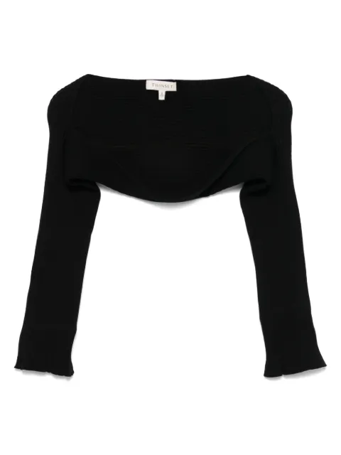 TWINSET Kids boléro en maille nervurée