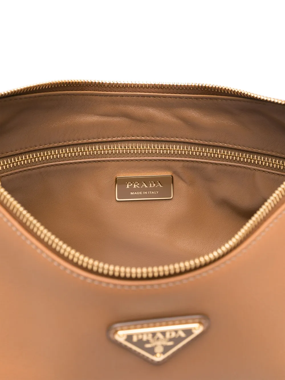 Prada Leren schoudertas Beige