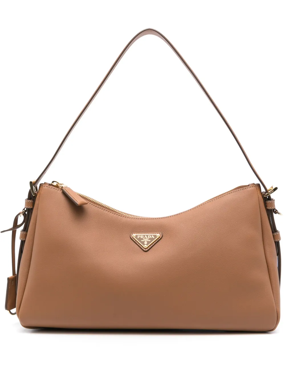 Prada Leren schoudertas Beige