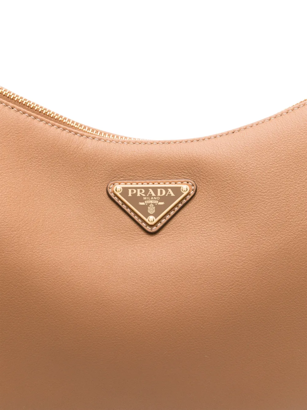 Prada Leren schoudertas Beige