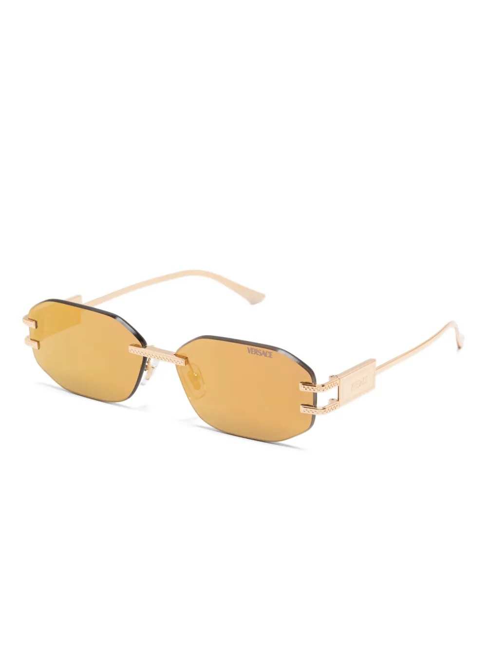 Versace Eyewear Damier zonnebril met plakkaat - Goud