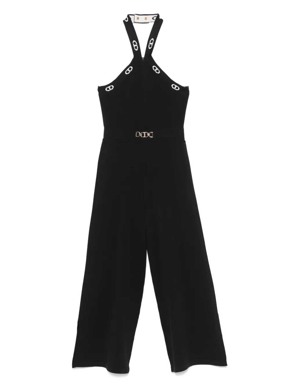 TWINSET Kids ロゴプレート ジャンプスーツ - ブラック TWINSET Kids ロゴプレート ジャンプスーツ - ブラック