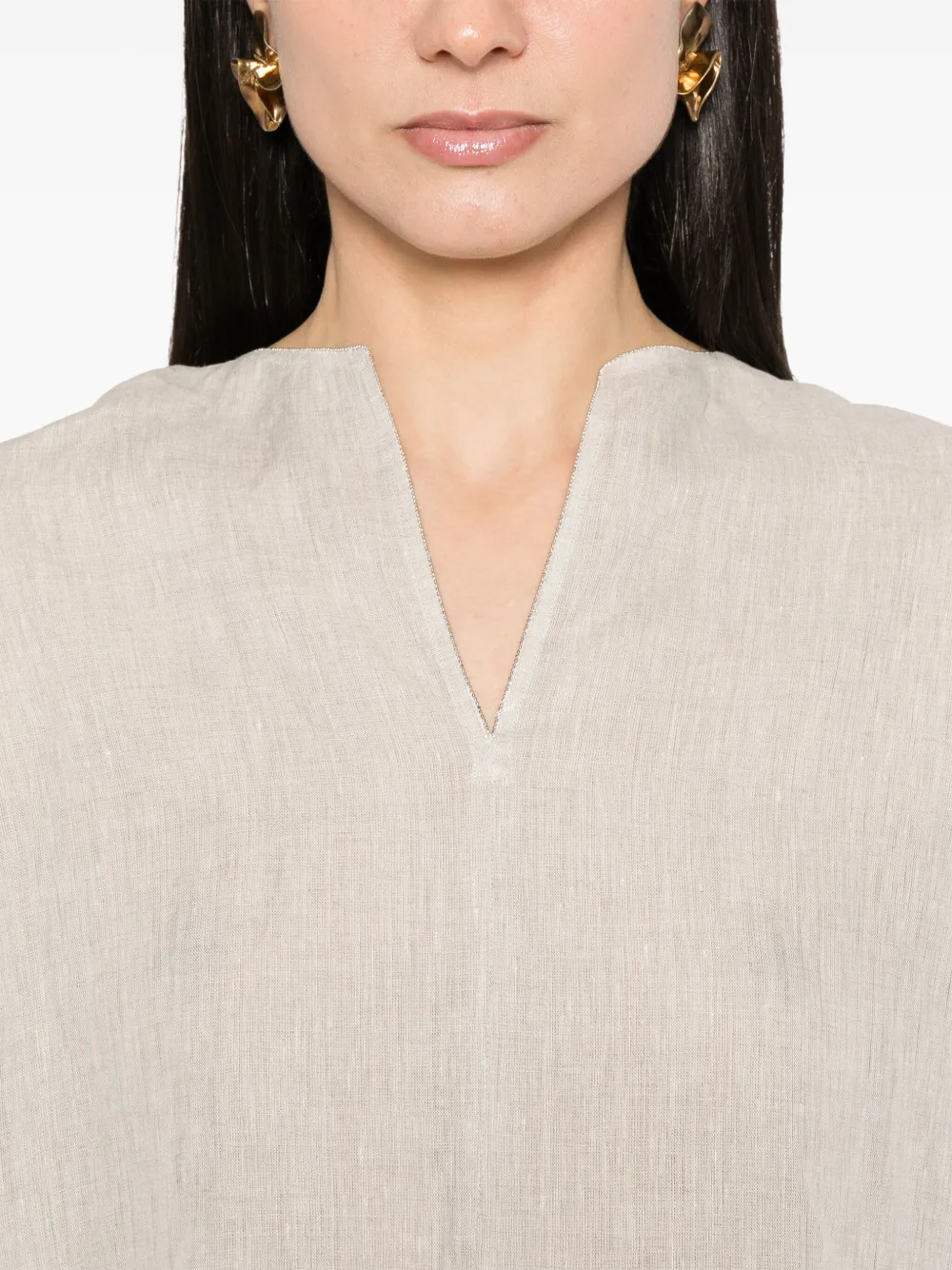 Fabiana Filippi Linnen shirt Grijs
