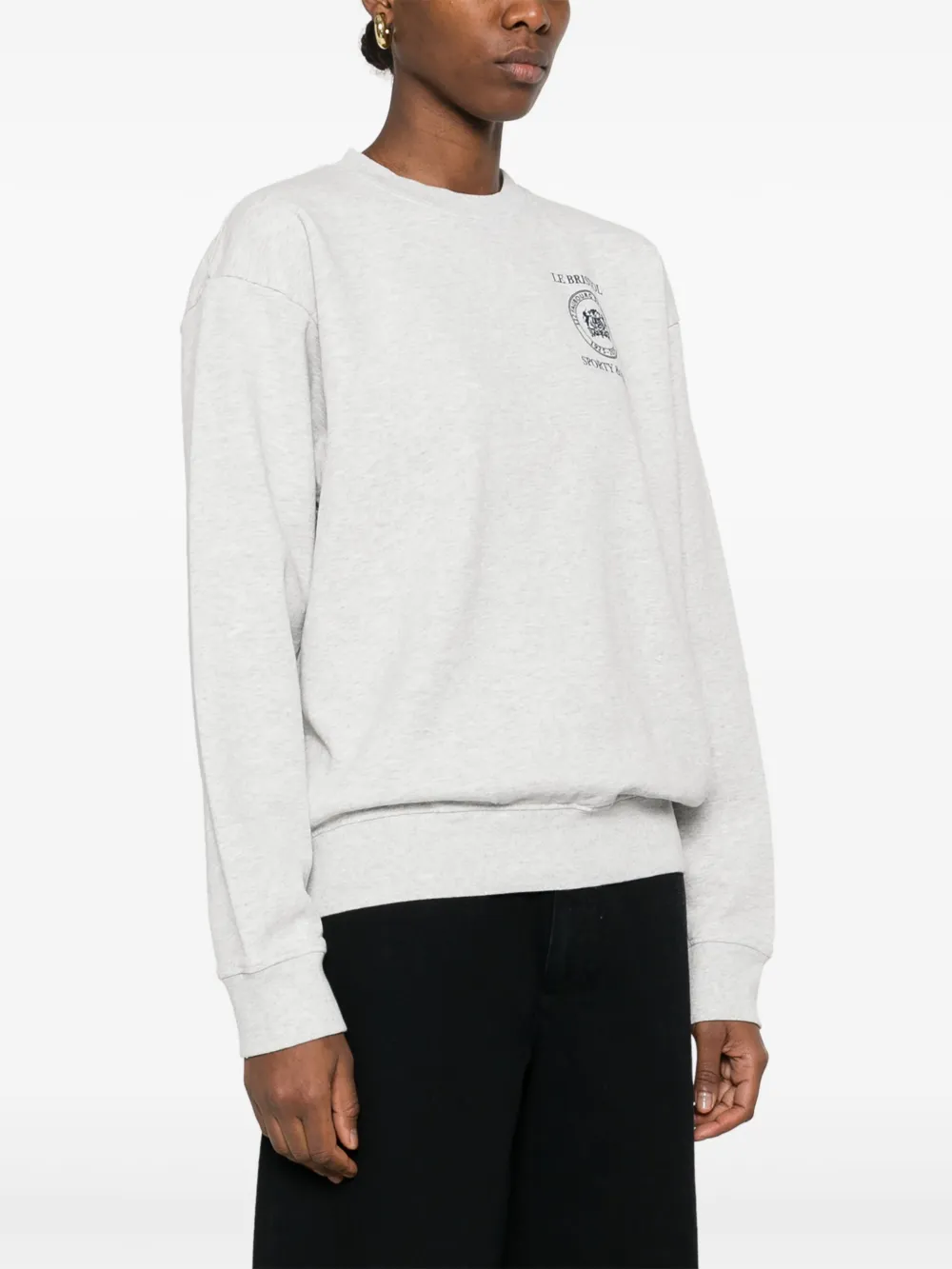 Sporty & Rich x Le Bristol Paris sweater met zeehondenprint Grijs