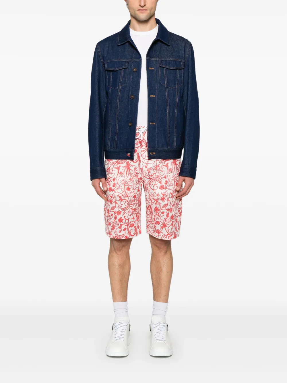 Kiton Shorts met illustratie - Wit