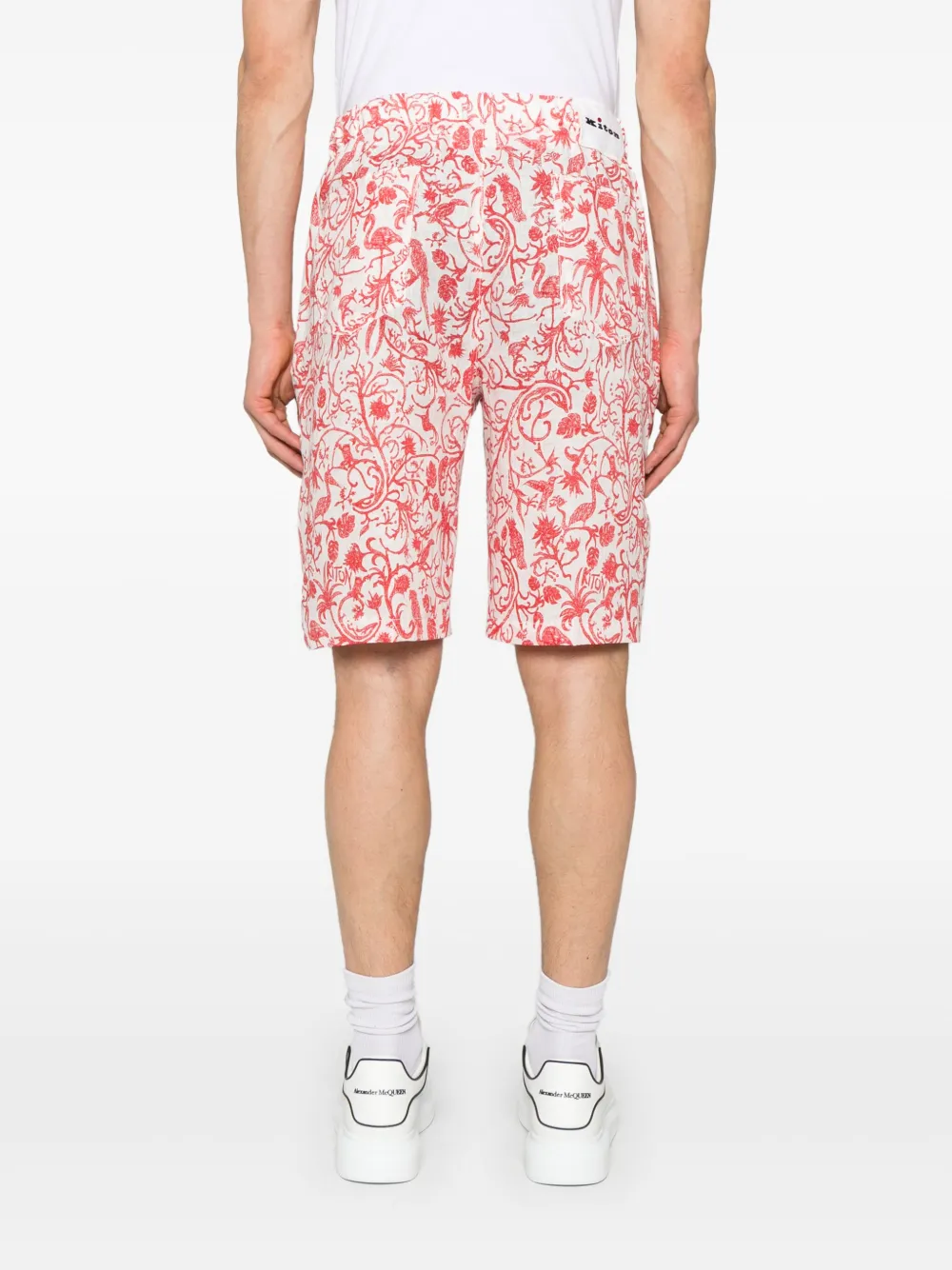 Shop Kiton Illustration Shorts In Weiss