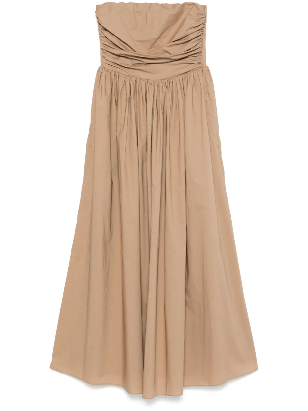 strapless lace-up maxi dress