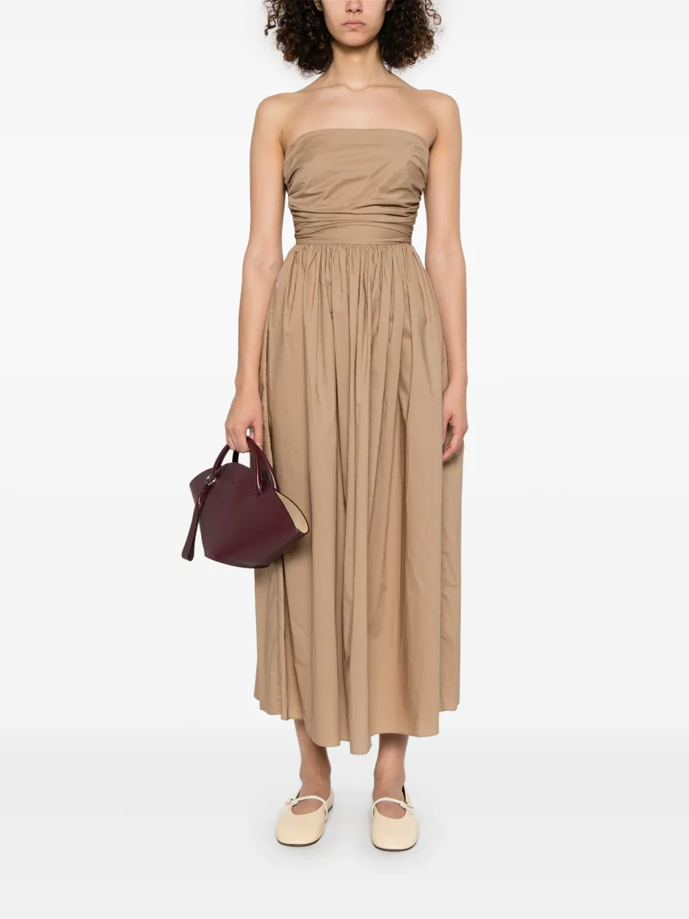 Matteau Strapless maxi-jurk met veters - Beige