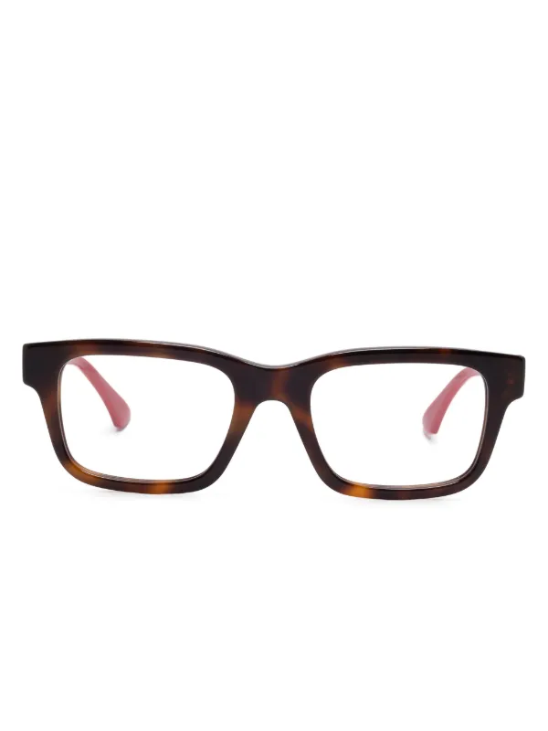 Gucci Eyewear スクエア眼鏡フレーム | ブラウン | FARFETCH JP