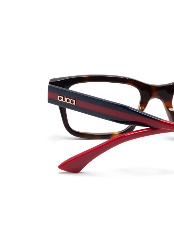 GUCCI メガネ ブラウン Gucci Eyewear スクエア眼鏡フレーム | ブラウン | FARFETCH JP