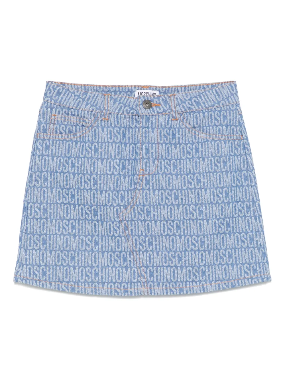 Moschino Kids Rok met logo-jacquard Blauw
