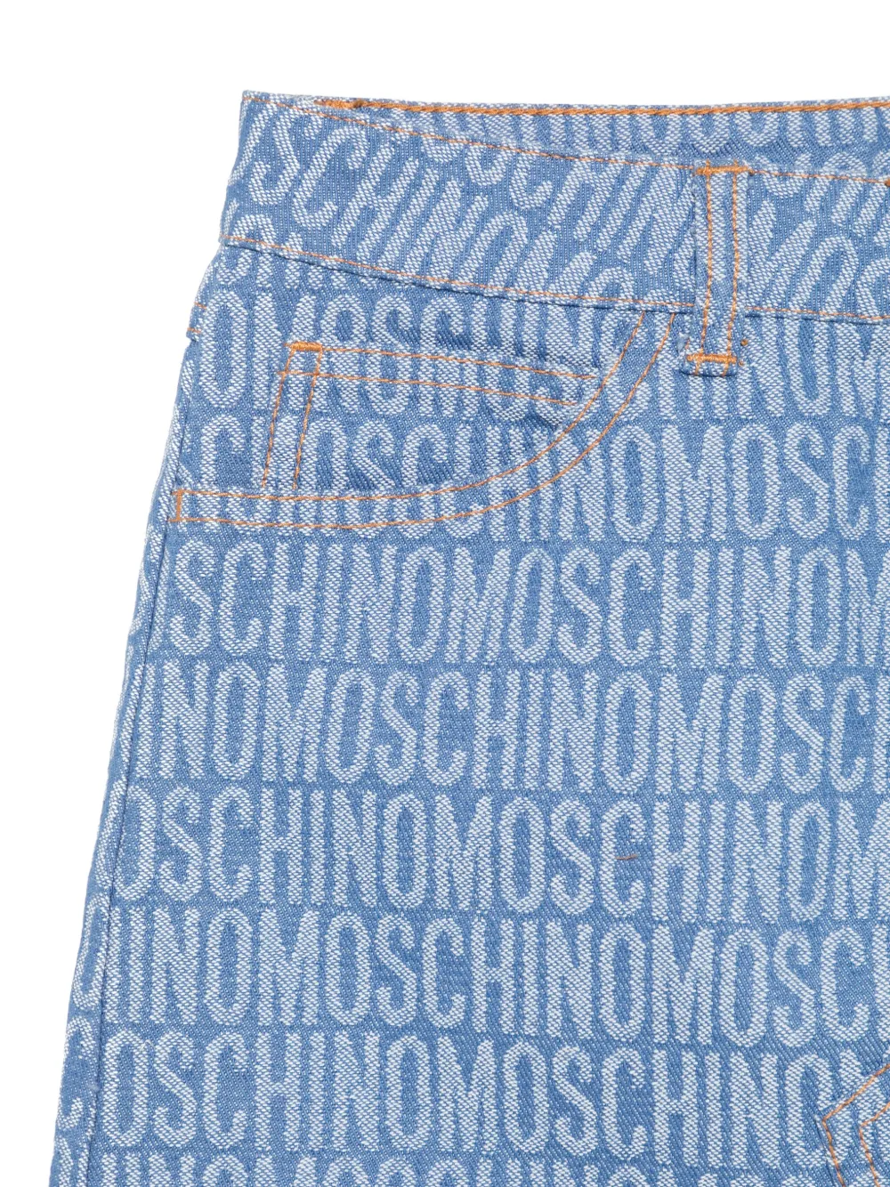 Moschino Kids Rok met logo-jacquard Blauw