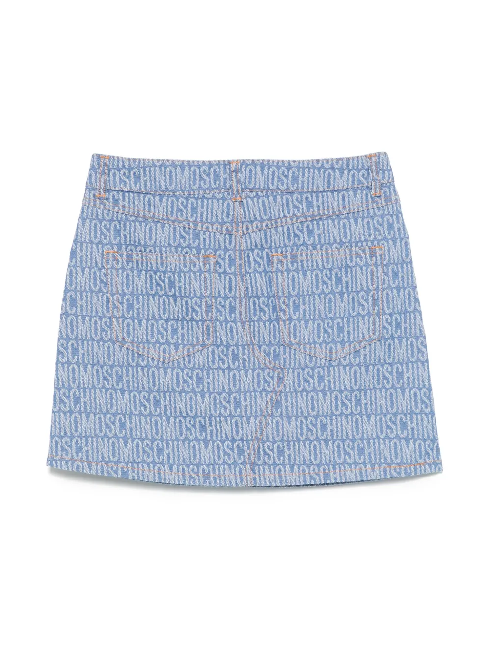 Moschino Kids Rok met logo-jacquard - Blauw