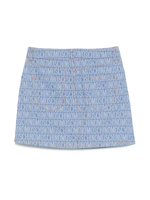子供用コスチューム・着ぐるみ MOSCHINO KID TEEN 'Logo' denim skirt Blue 28572788_58000066_600.jpg