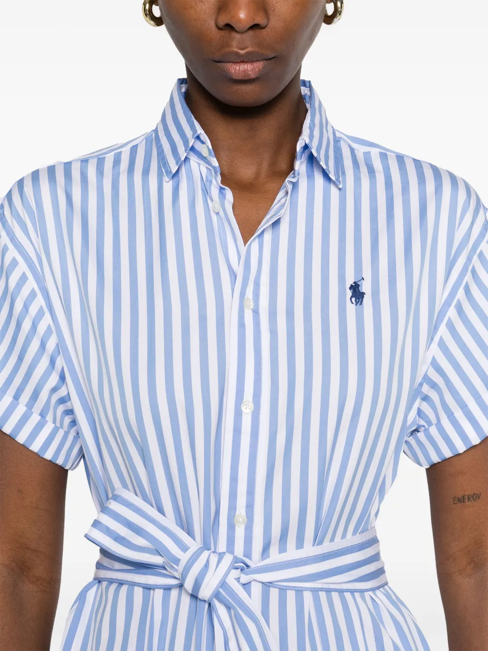 Polo Ralph Lauren Gestreepte blousejurk Wit