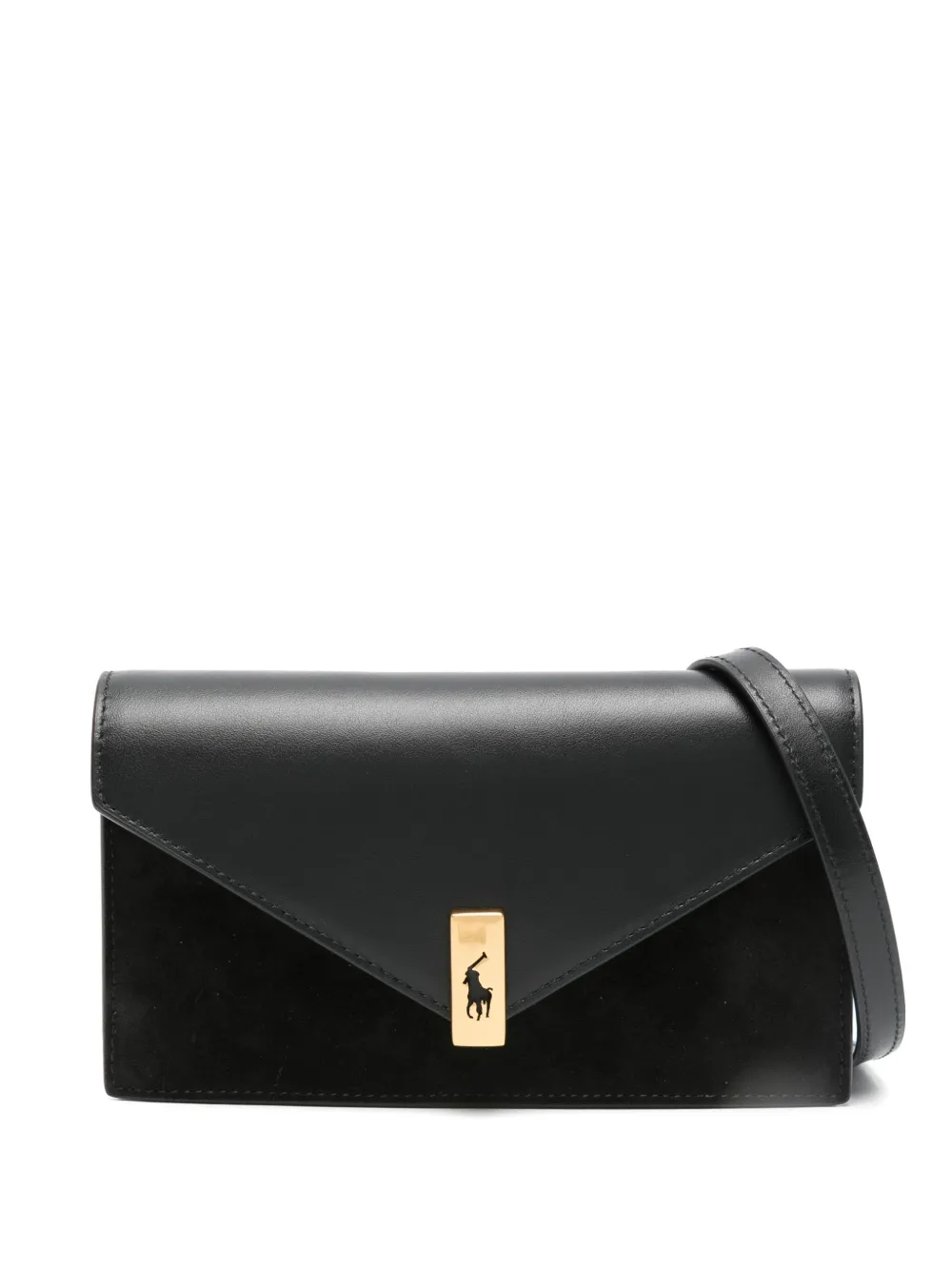 Polo Ralph Lauren Leather Clutch Bag In Black