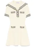 Self-Portrait textured knitted mini dress - Yellow