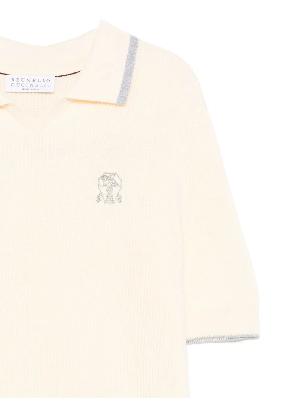 Brunello Cucinelli Kids T-shirt met geborduurd logo Geel