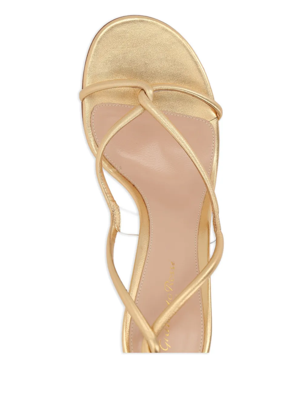 Gianvito Rossi Mamba 85 Metallic Finish Open Toe Sandals In Gold