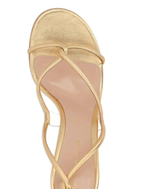 Gianvito Rossi Mamba 85mm サンダル GIANVITO ROSSI Black Mamba 85 metallic leather sandals | NET