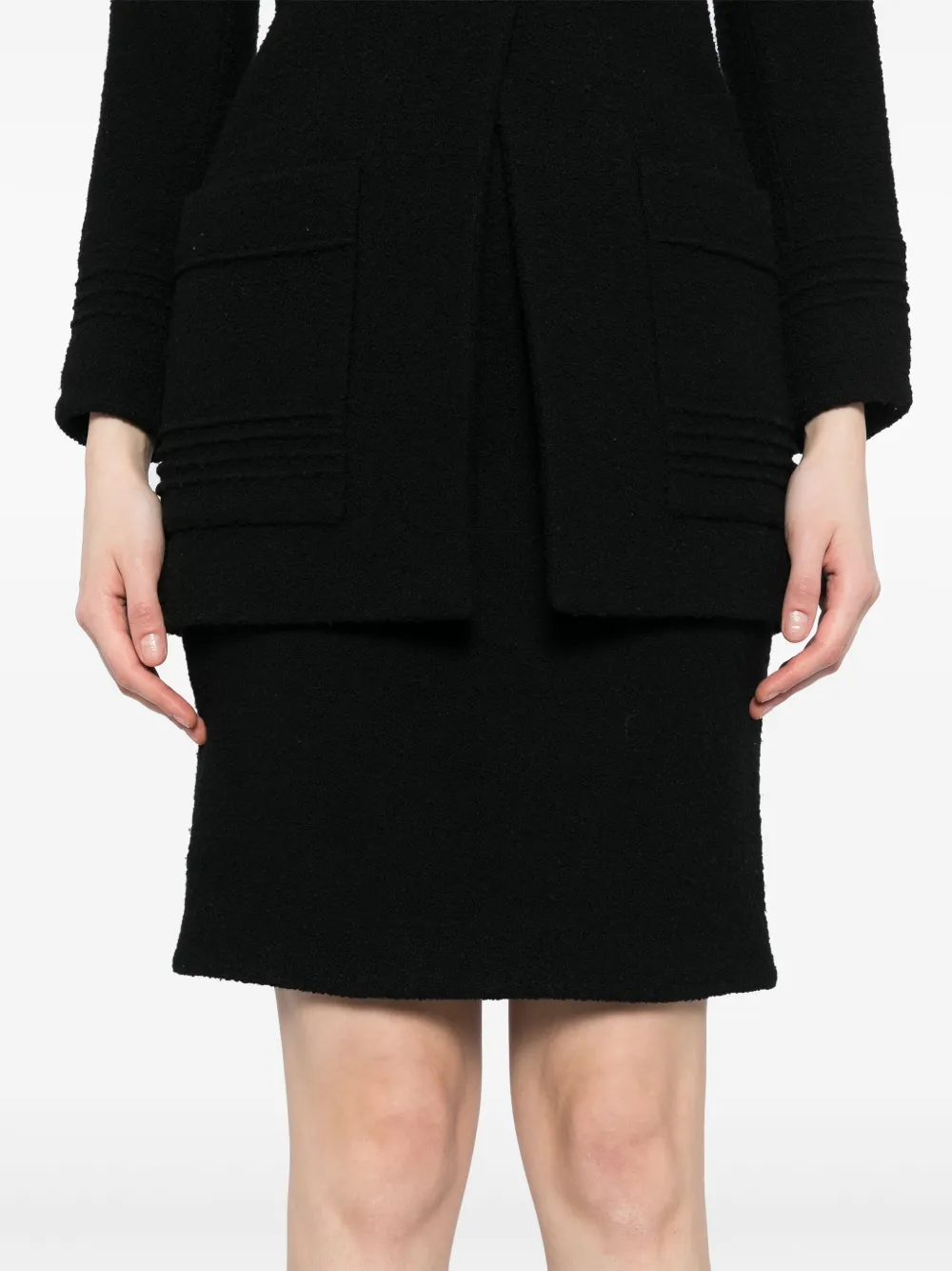 Pre-owned Chanel 1990s Cc Mark Buttons Suit In Black