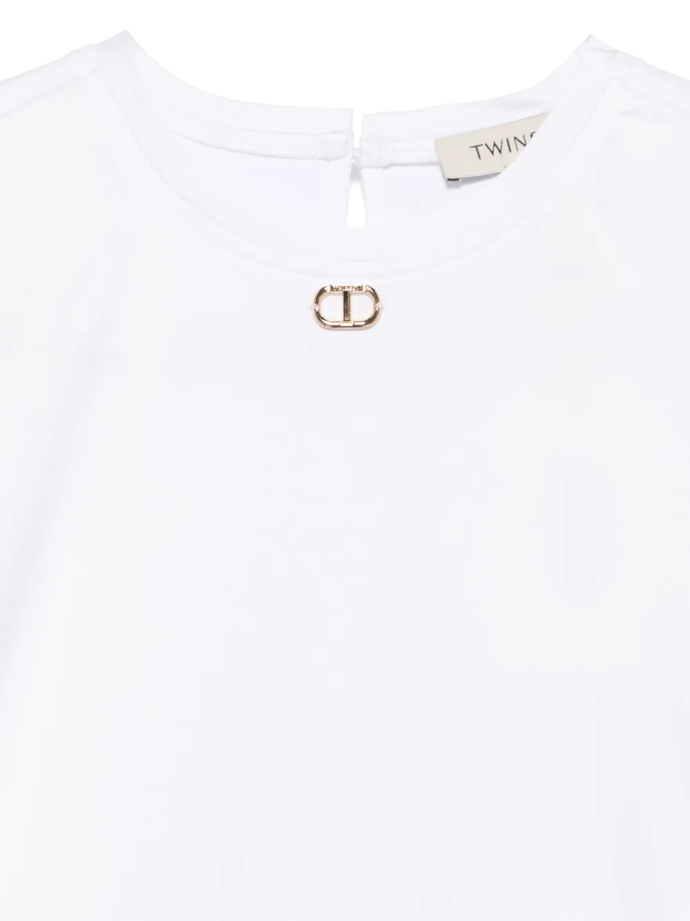 TWINSET Kids T-shirt met logoplakkaat Wit
