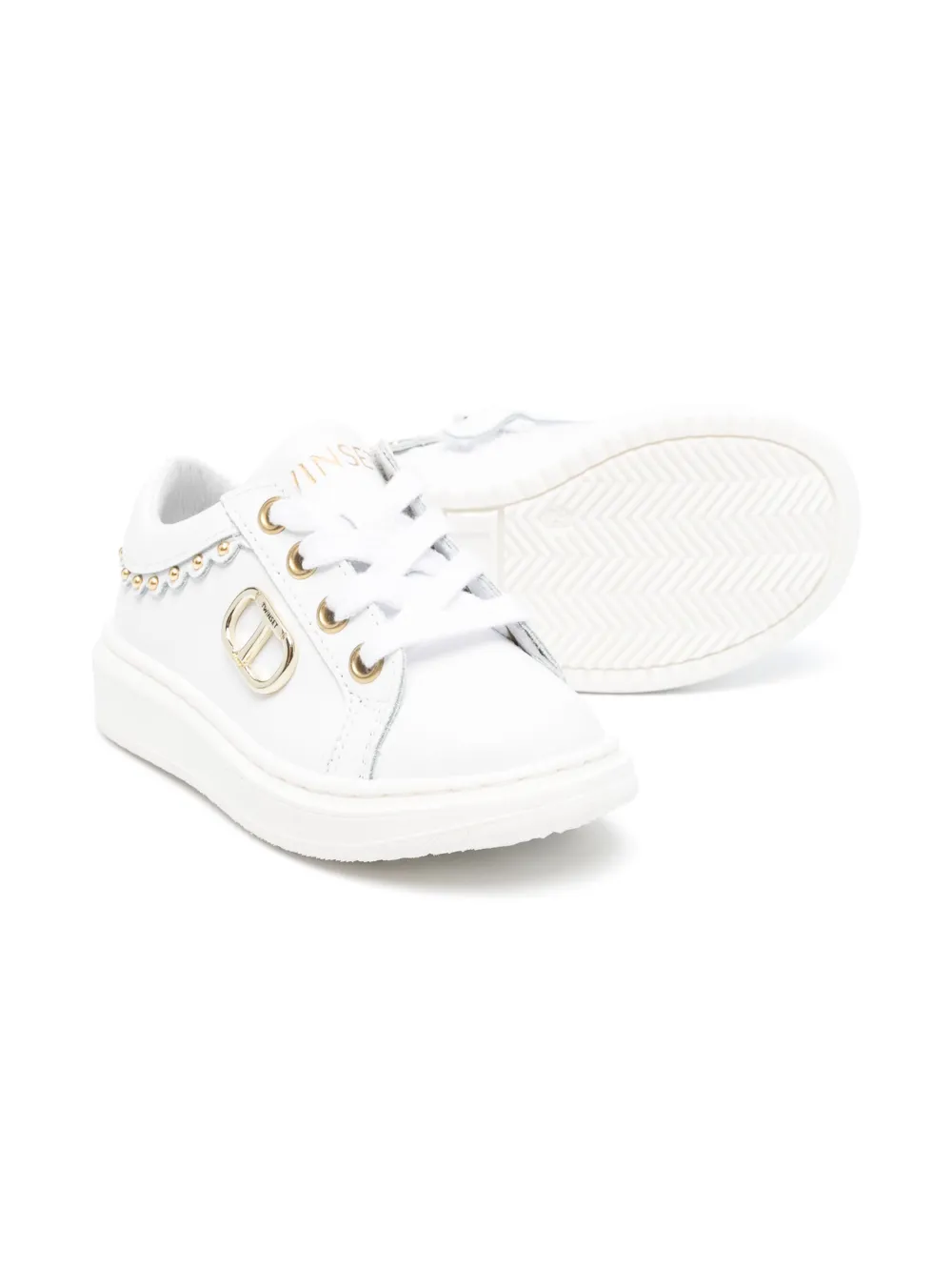 TWINSET Kids Sneakers met logoplakkaat - Wit