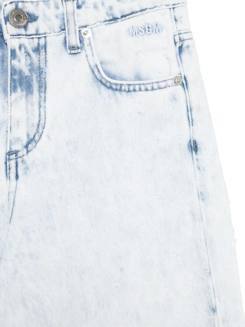 MSGM Kids Gerafelde jeans Blauw