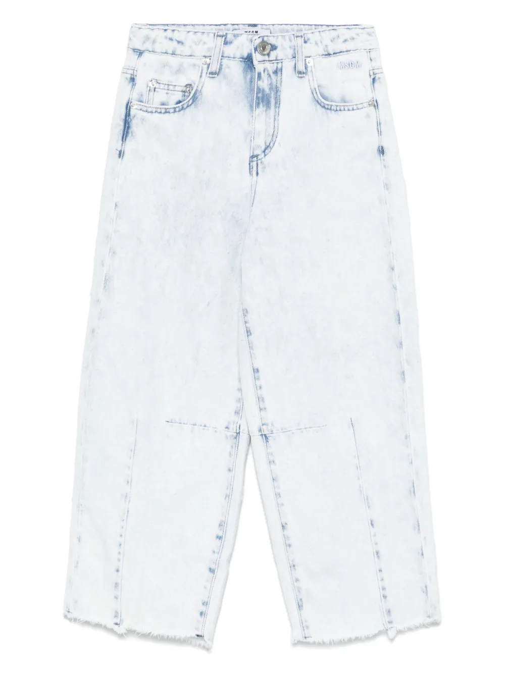 MSGM Kids Gerafelde jeans Blauw