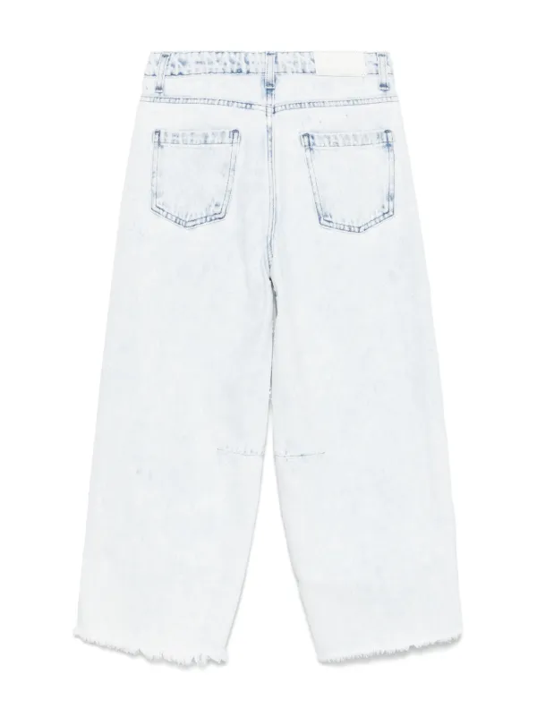 MSGM Kids Jeans Con Effetto Vissuto Blu FARFETCH IT