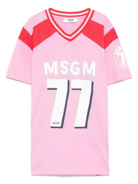 MSGM Kids playera con detalles de cristal