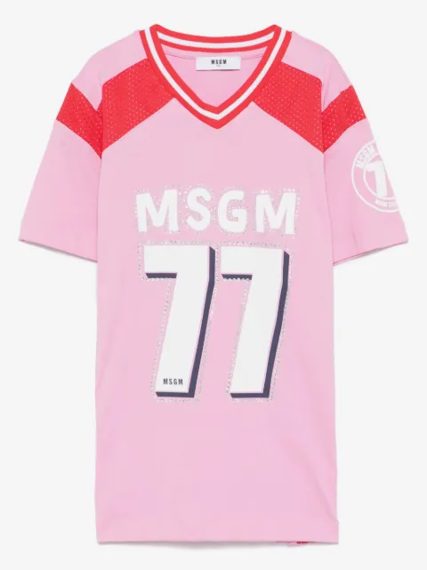 MSGM Kids 크리스털 장식 티셔츠