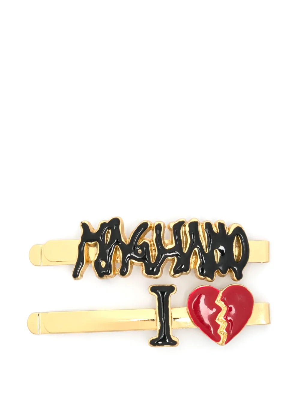 logo-appliqué hair clips (set of two)