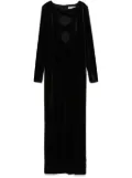 Alessandra Rich ribbon velvet maxi dress - Black