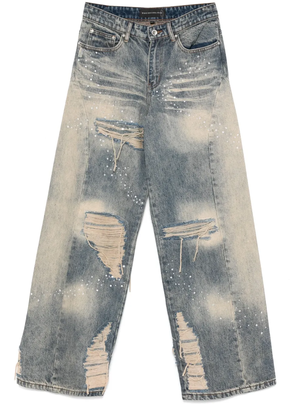 Who Decides War jean Faded Stone - Bleu