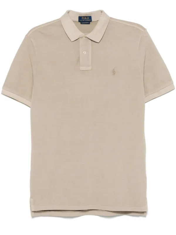 Polo Ralph Lauren Polo Pony-embroidered Polo Shirt Neutrals FARFETCH IN