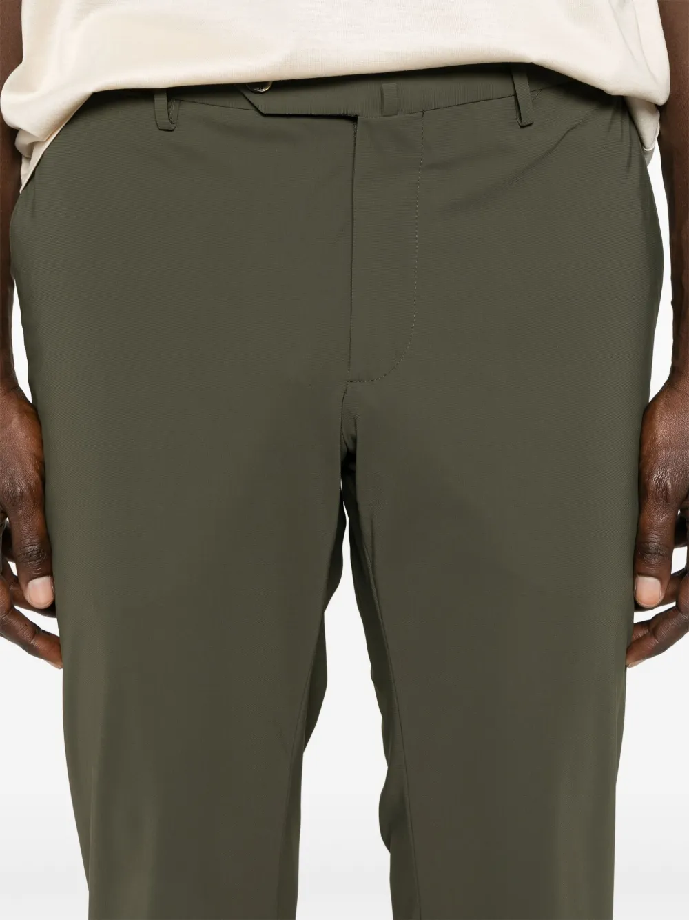 Shop Pt Torino Tapered Trousers In Grün