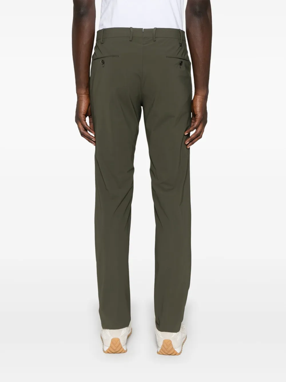 Shop Pt Torino Tapered Trousers In Grün