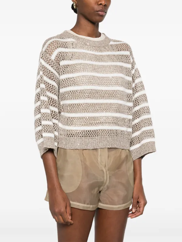 Brunello Cucinelli ストライプ セーター | ニュートラル | FARFETCH JP