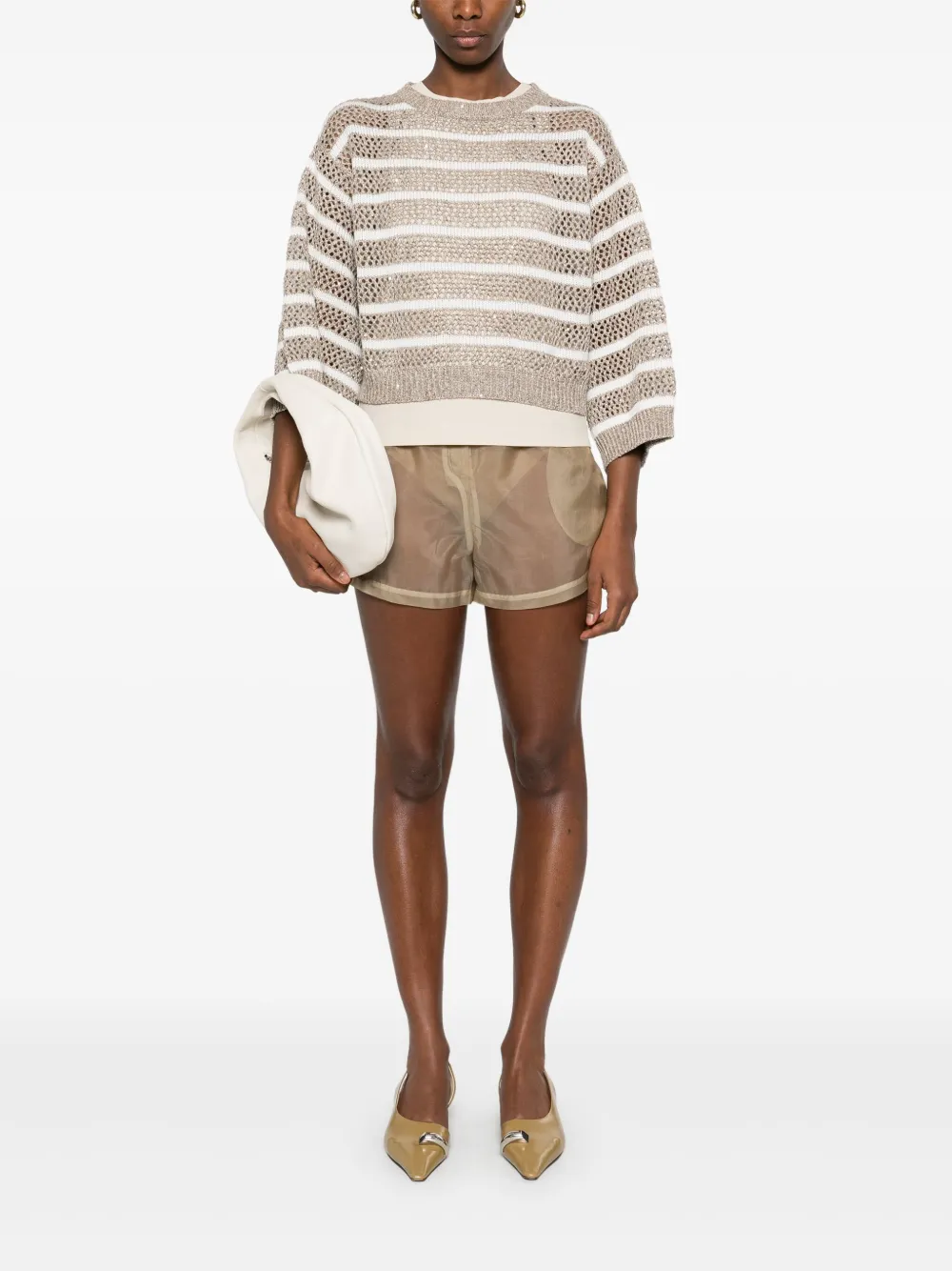 Brunello Cucinelli striped sweater - Beige