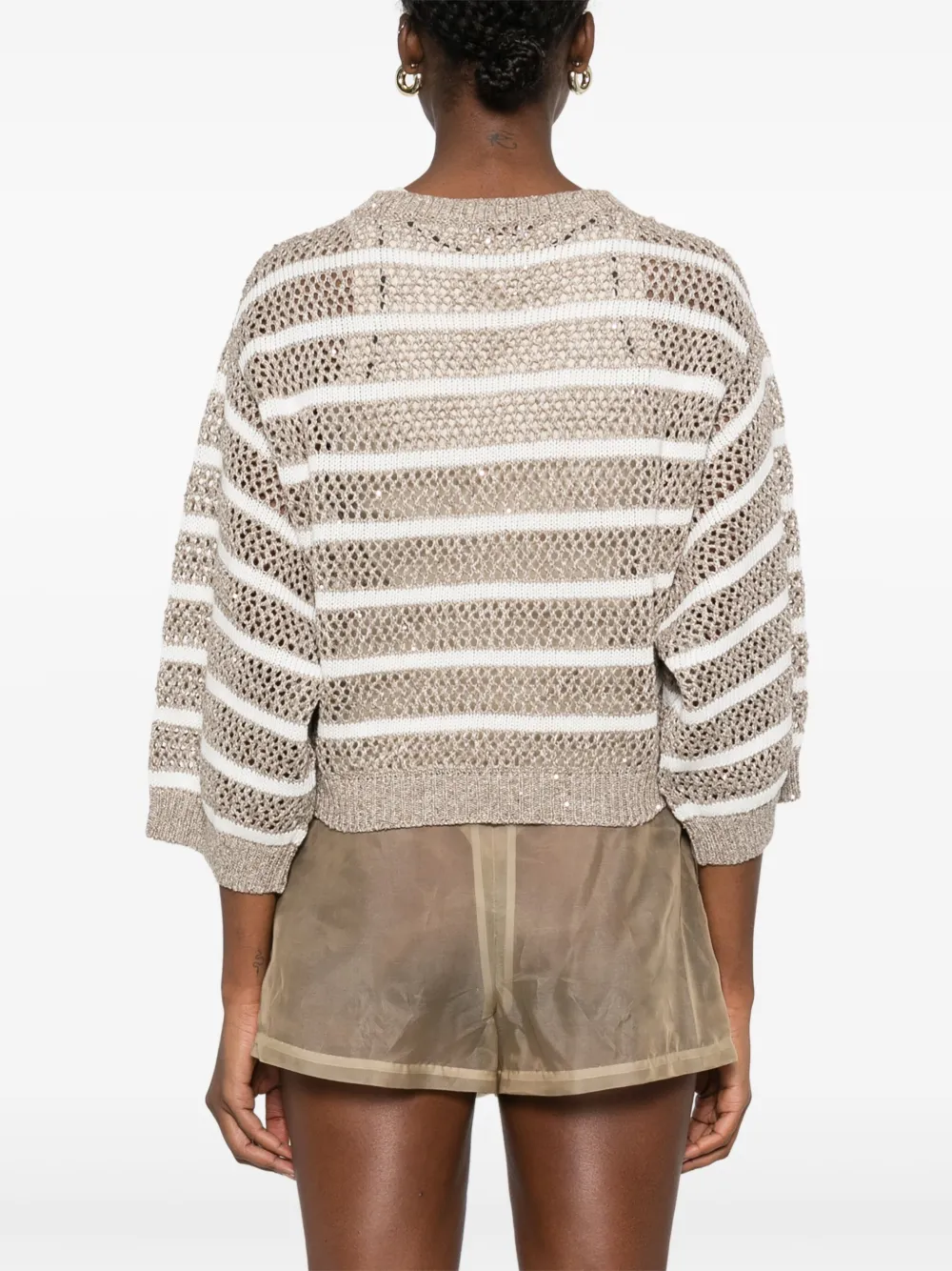 Brunello Cucinelli Gestreepte trui Beige