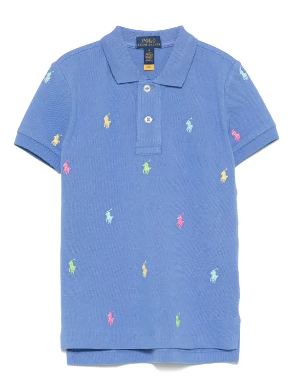 POLO RALPH LAUREN KIDS Camisa Polo Com Bordado Polo Pony | Azul