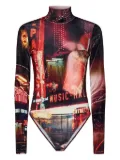 Jean Paul Gaultier The Velvet Pigalle high-neck bodysuit - Red