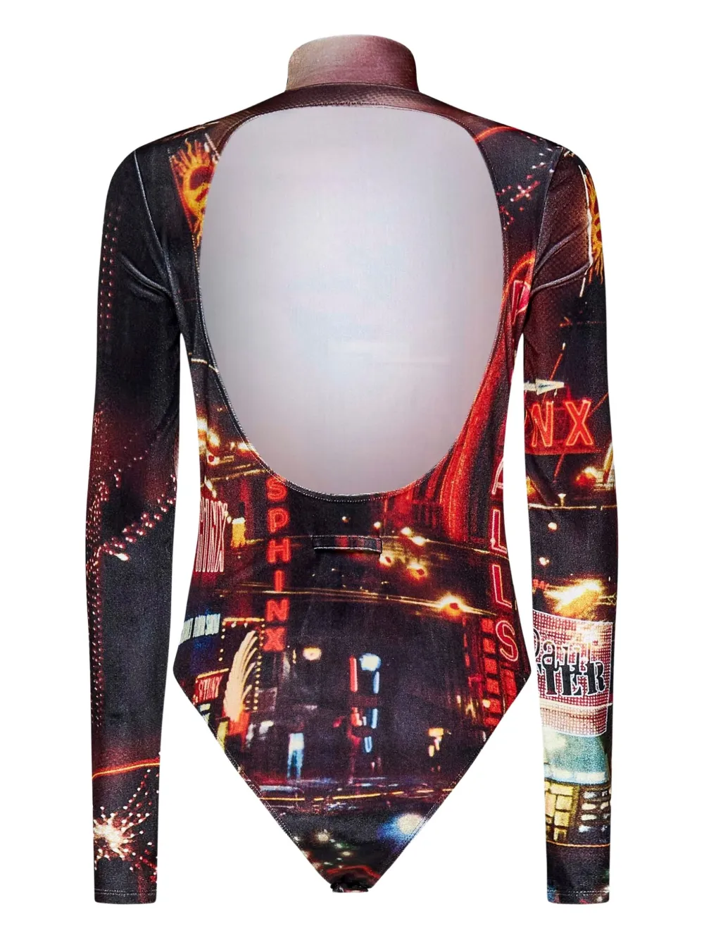 Jean Paul Gaultier The Velvet Pigalle High-neck Bodysuit In Red