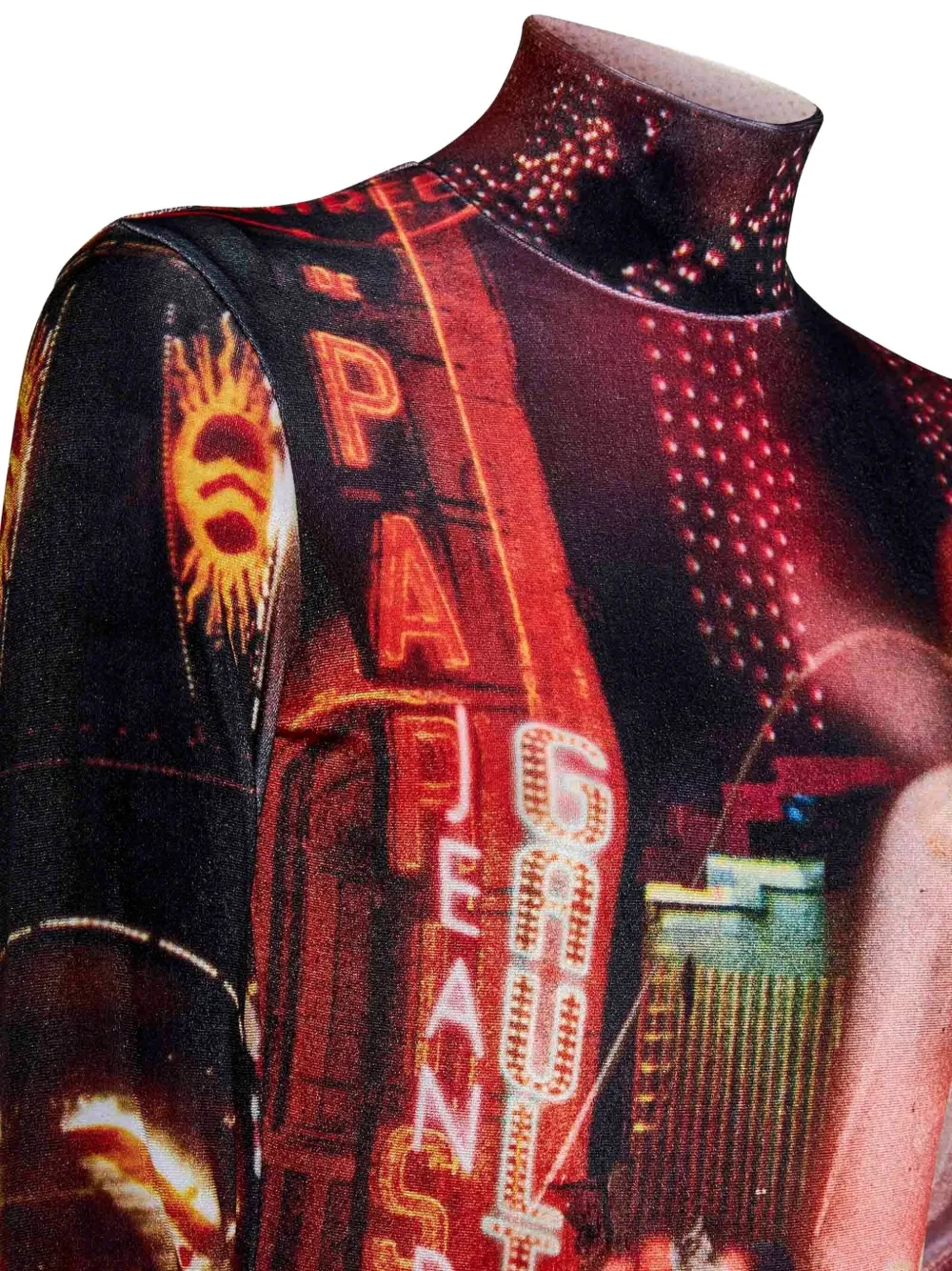 Jean Paul Gaultier The Velvet Pigalle High-neck Bodysuit In Red