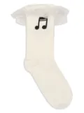 Mini Rodini Musical Note socks - White